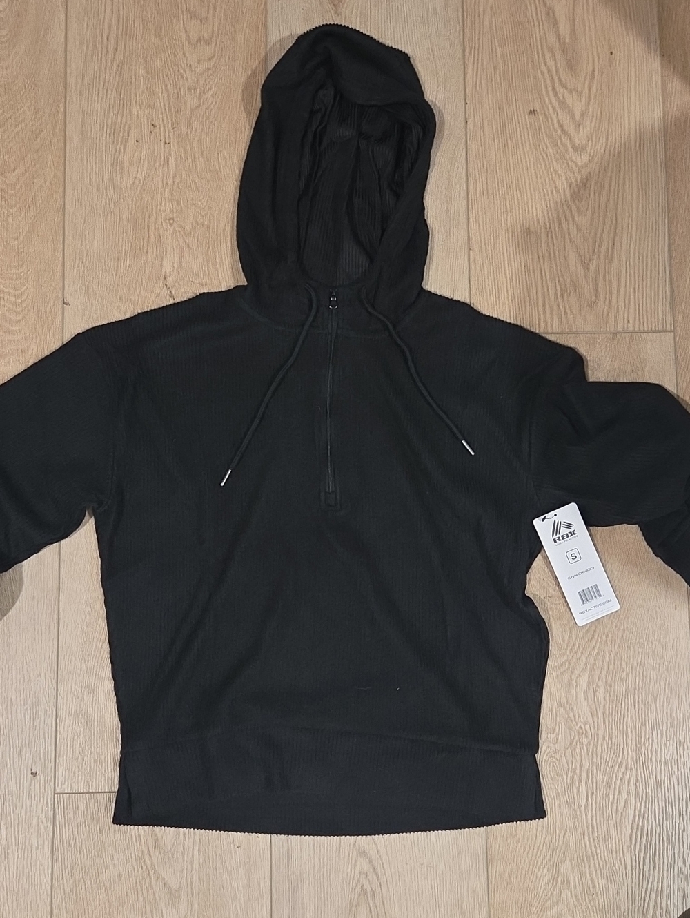RBX Black Hooded Half-Zip Sweater - NWT